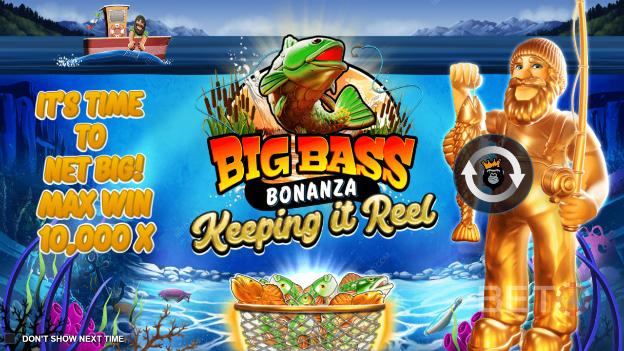 Thắng 10.000 lần tiền cược của bạn trong trò chơi đánh bạc trực tuyến Big Bass - Keeping it Reel!