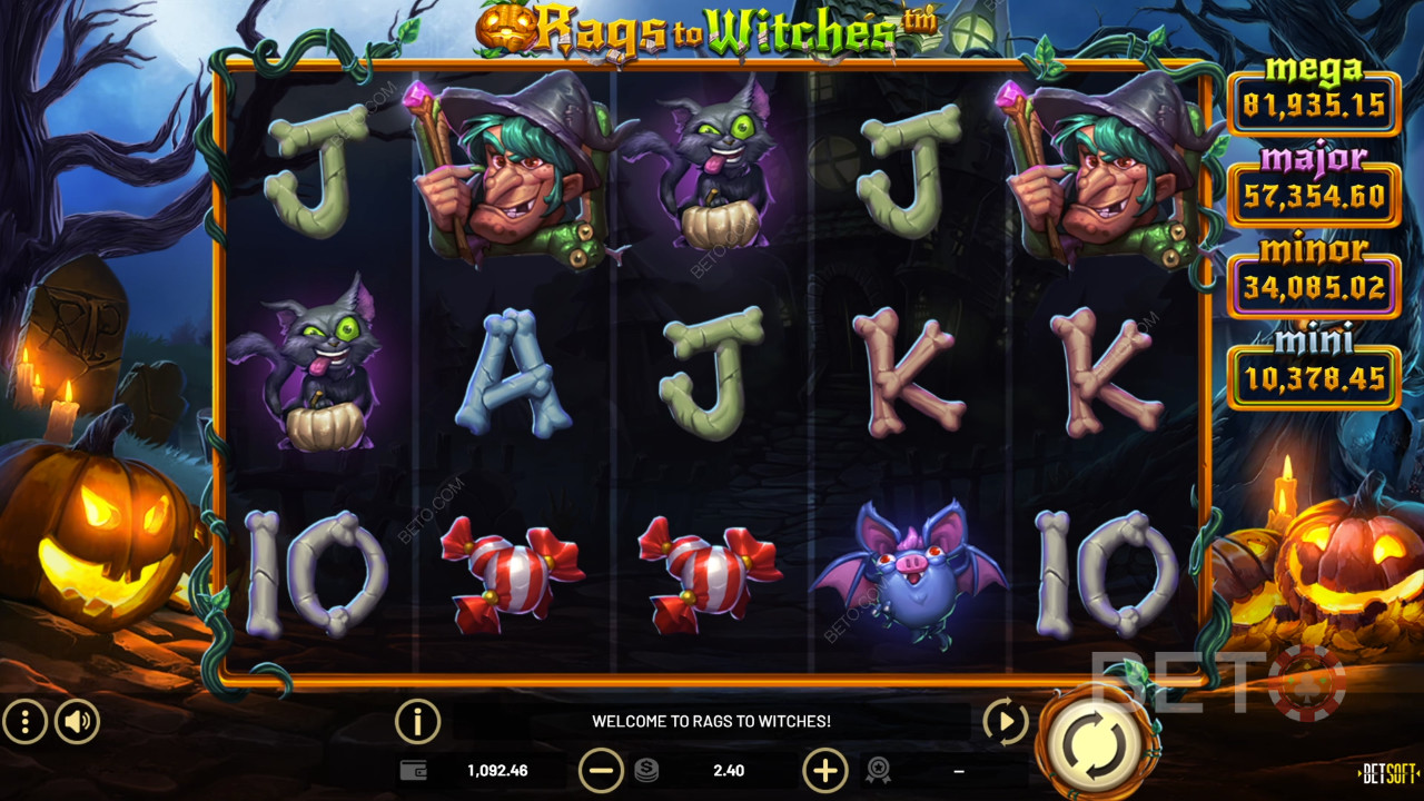 Đánh giá Rags to Witches của BETO Slots
