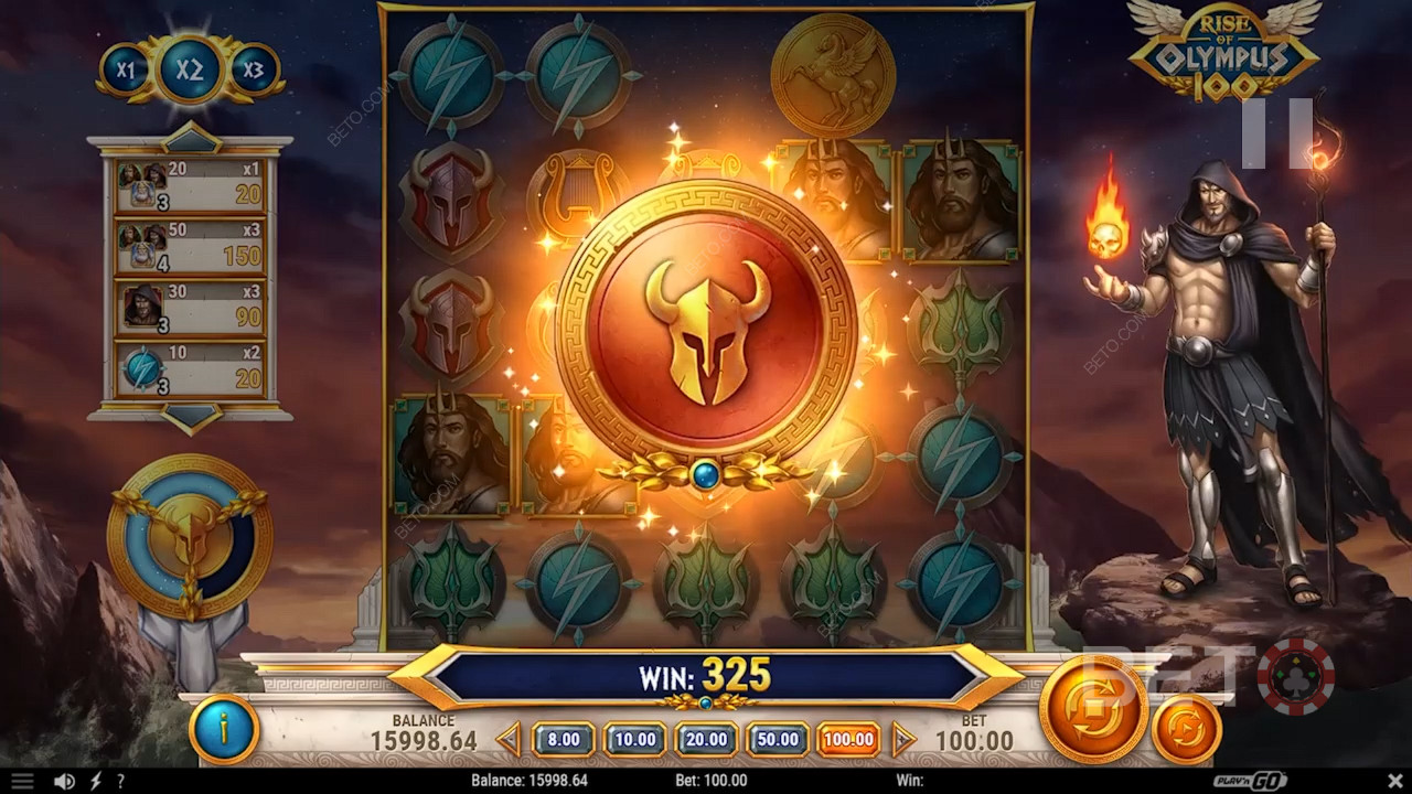 Giải thích về các tính năng thưởng trong Rise of Olympus 100 của Play
