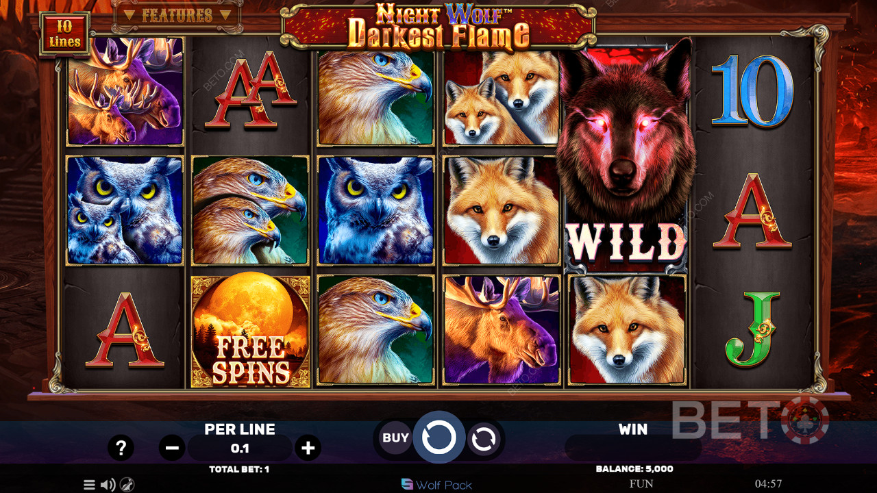 Đánh giá Night Wolf Darkest Flame của BETO Slots