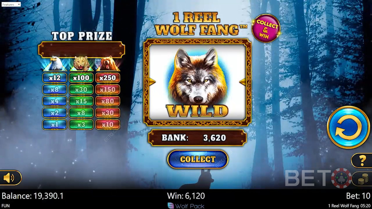 Đánh giá 1 Reel Wolf Fang của BETO Slots