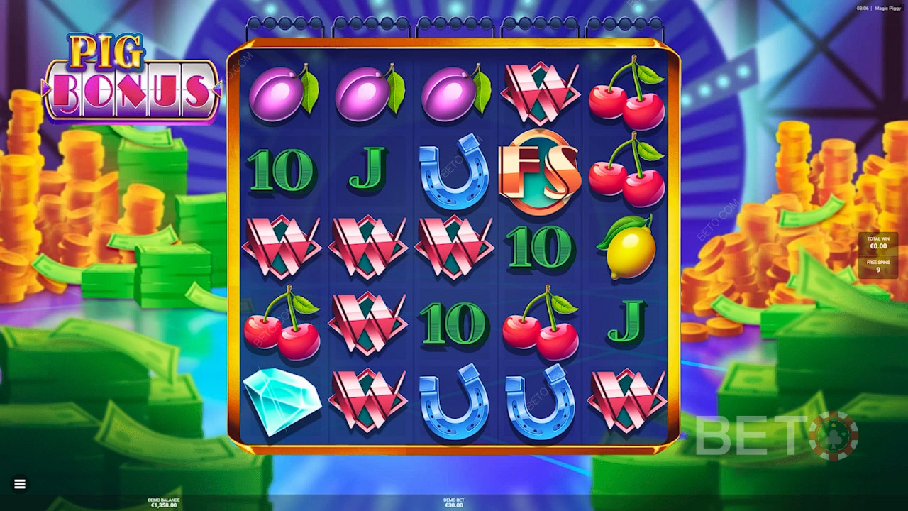 Thắng 7.500 lần tiền cược của bạn trong trò chơi đánh bạc trực tuyến Magic Piggy!