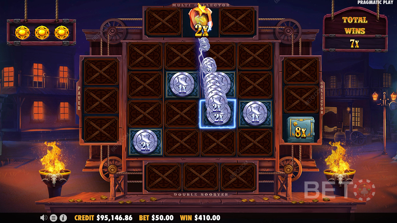 Giải thích về các tính năng thưởng trong Cowboy Coins của Pragmatic Play