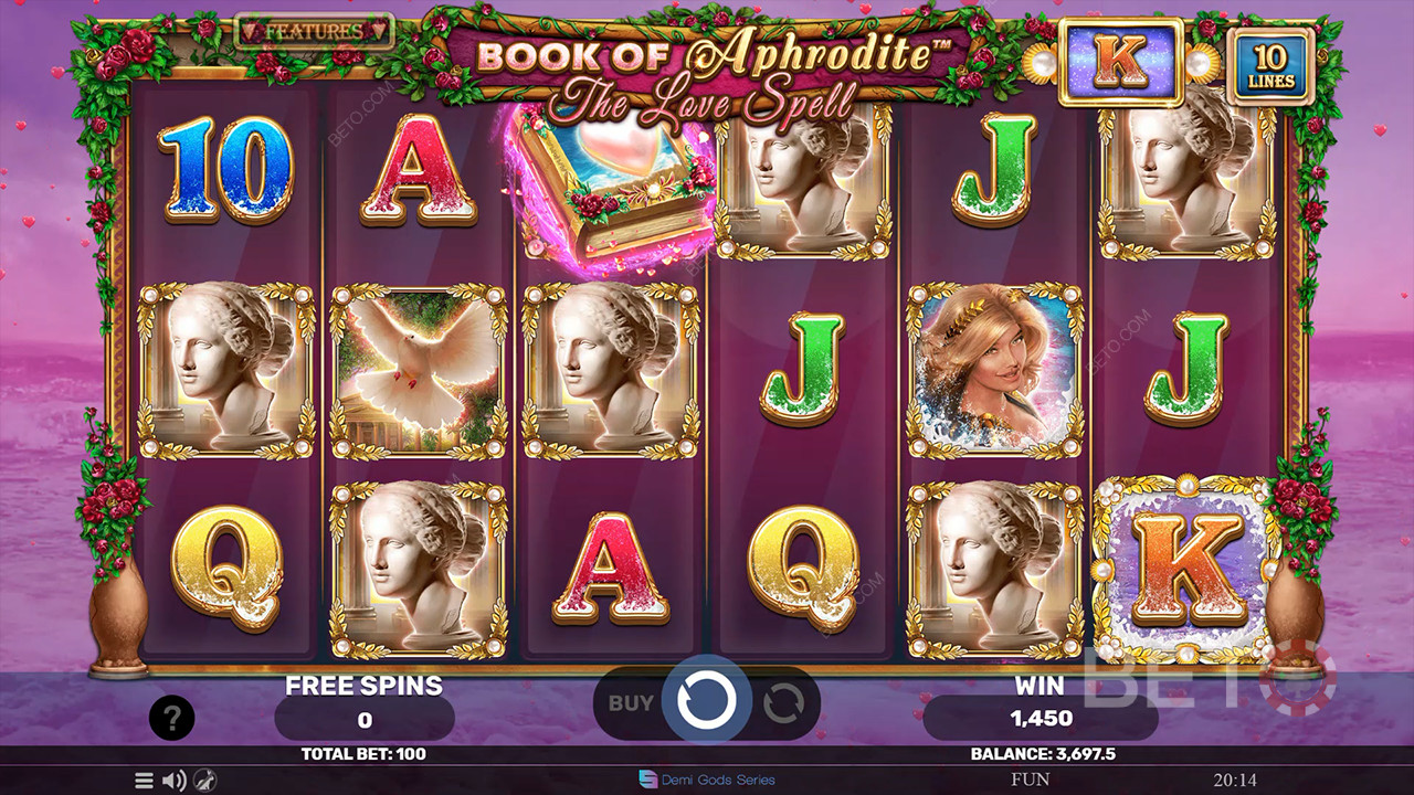Đánh giá Book Of Aphrodite - The Love Spell của BETO Slots