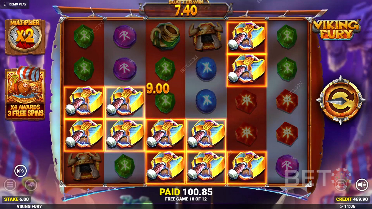 Thắng 10.000 lần tiền cược của bạn trong trò chơi đánh bạc trực tuyến Viking Fury Spinfinity!