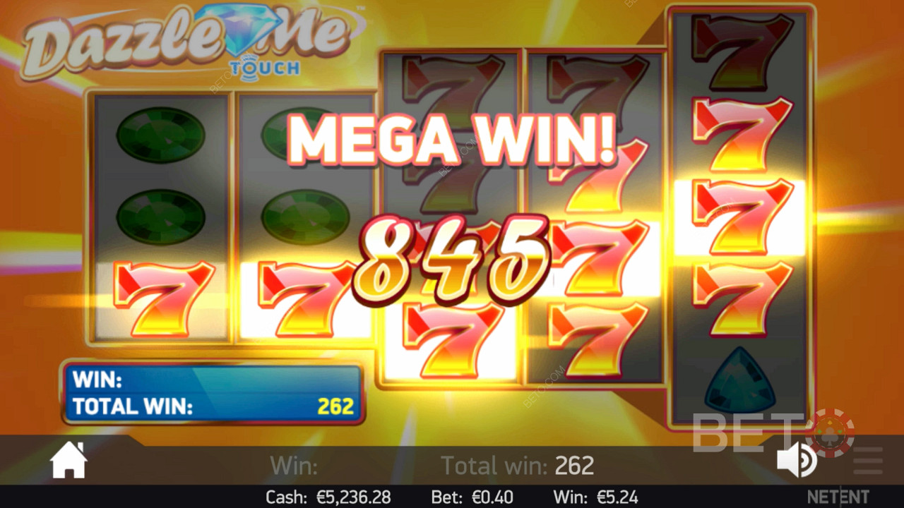 Mega Win trong Dazzle Me Online Slot