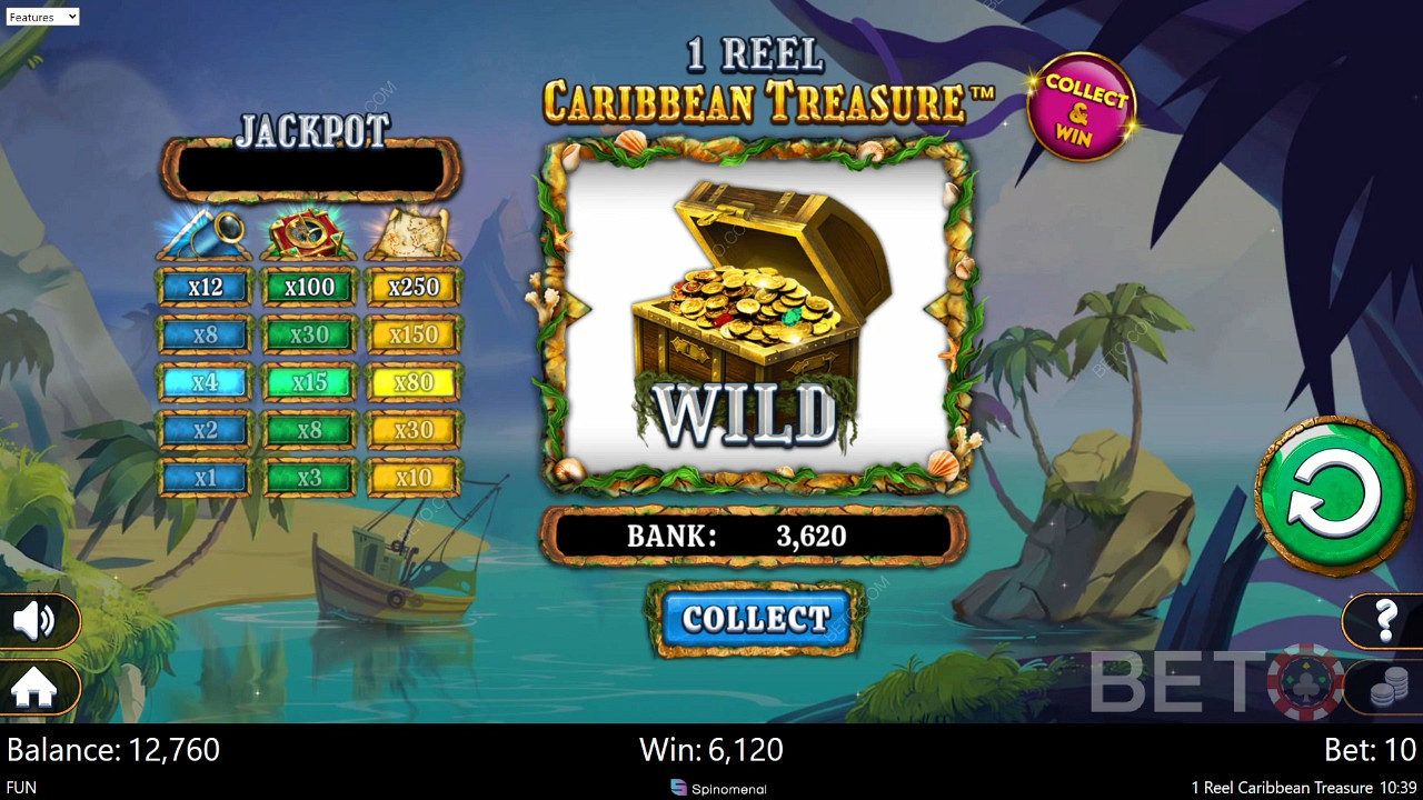 1 Reel Caribbean Treasure Chơi Miễn Phí