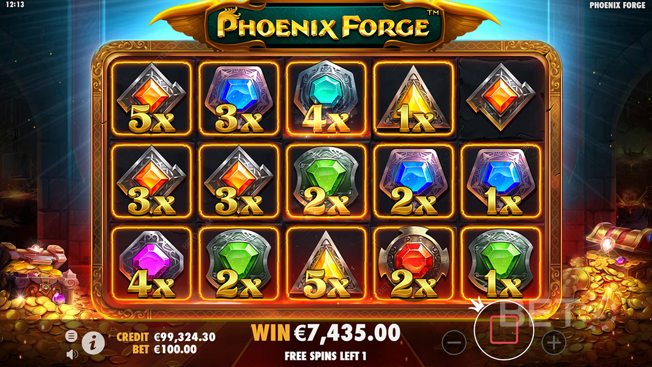 Giải thích về các tính năng thưởng trong Phoenix Forge của Pragmatic Play