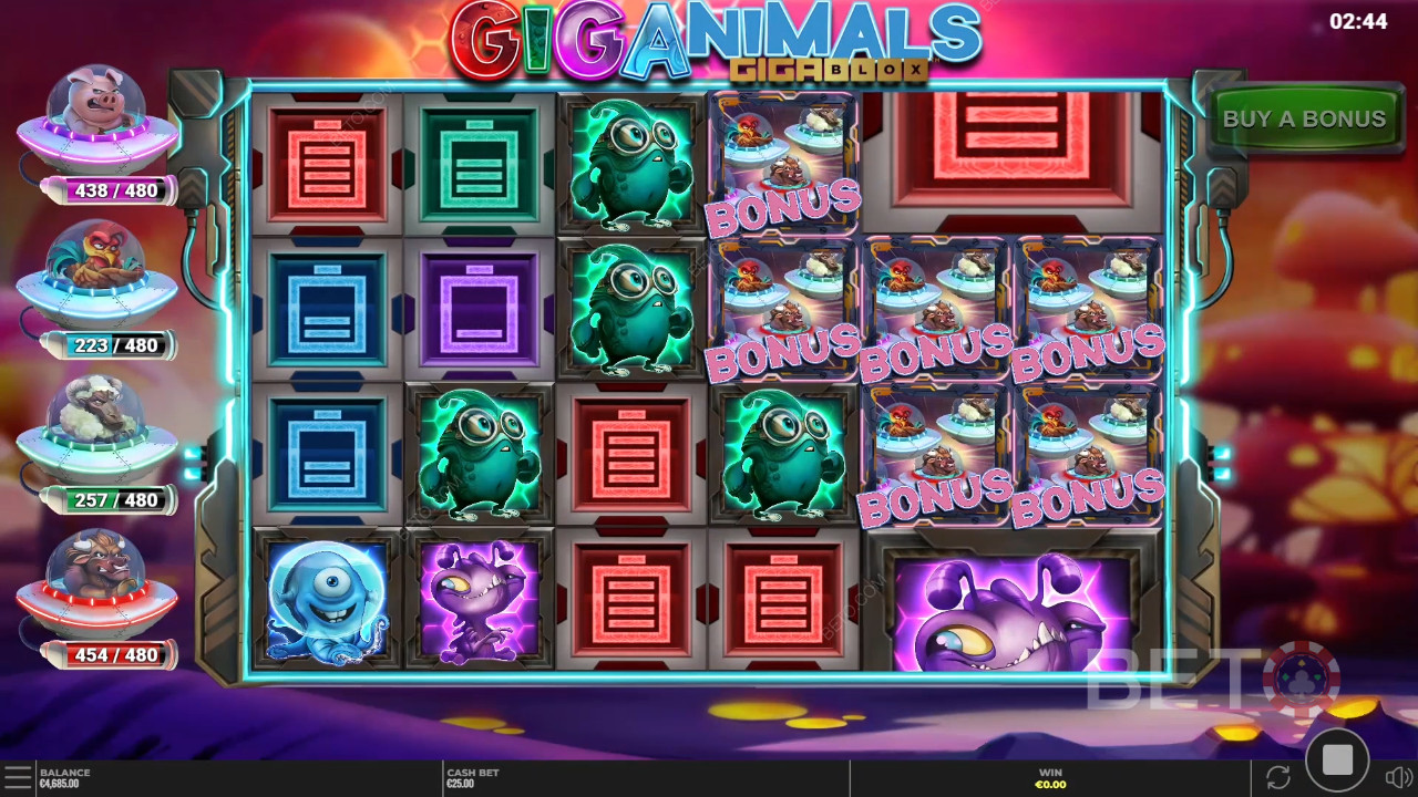Đánh giá Giganimals Gigablox của BETO Slots