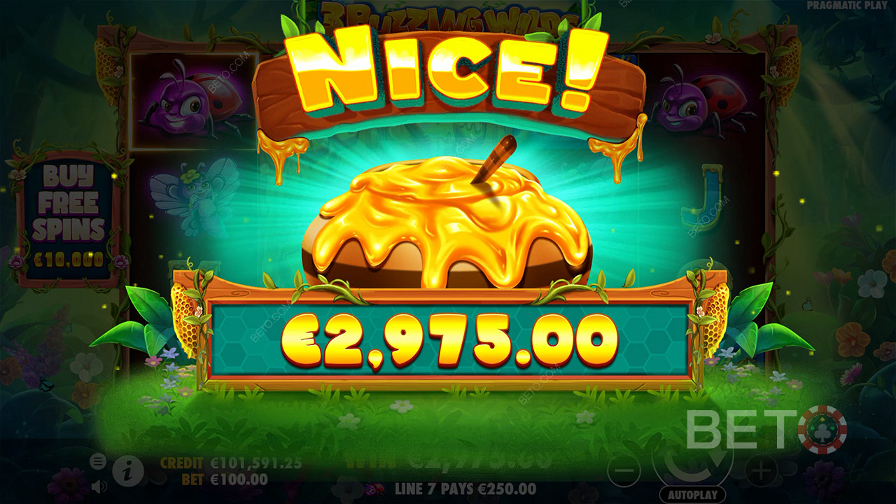 Kiếm được gấp 5.000 lần số tiền đặt cược của bạn trong trò chơi Slot trực tuyến 3 Buzzing Wilds!