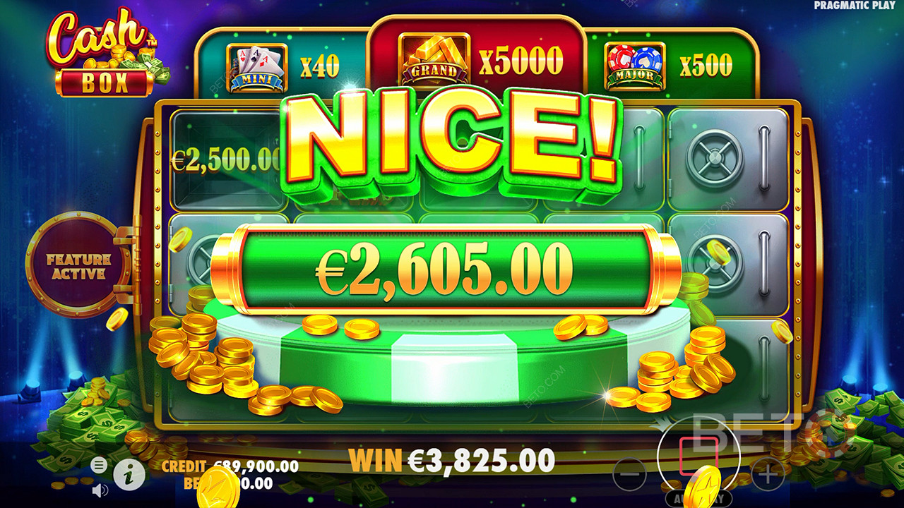 Kiếm được gấp 5.000 lần số tiền đặt cược của bạn trong Slot trực tuyến Cash Box!