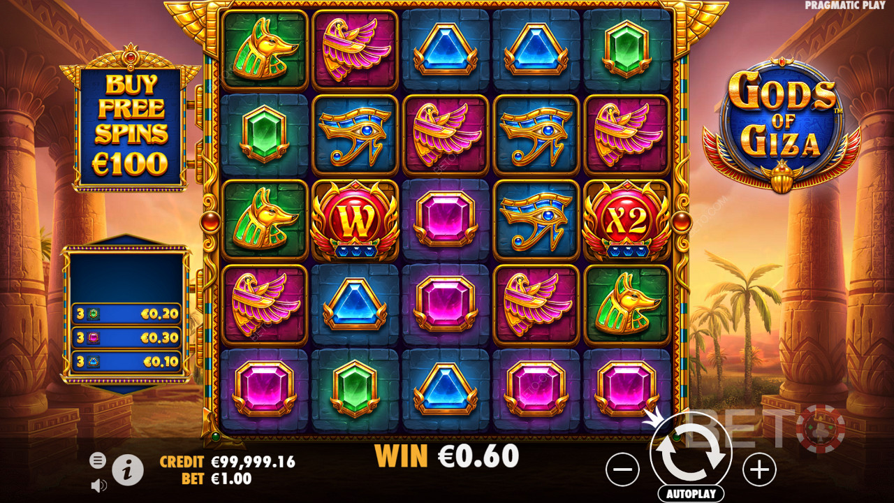 Cách chơi Gods of Giza của Pragmatic Play