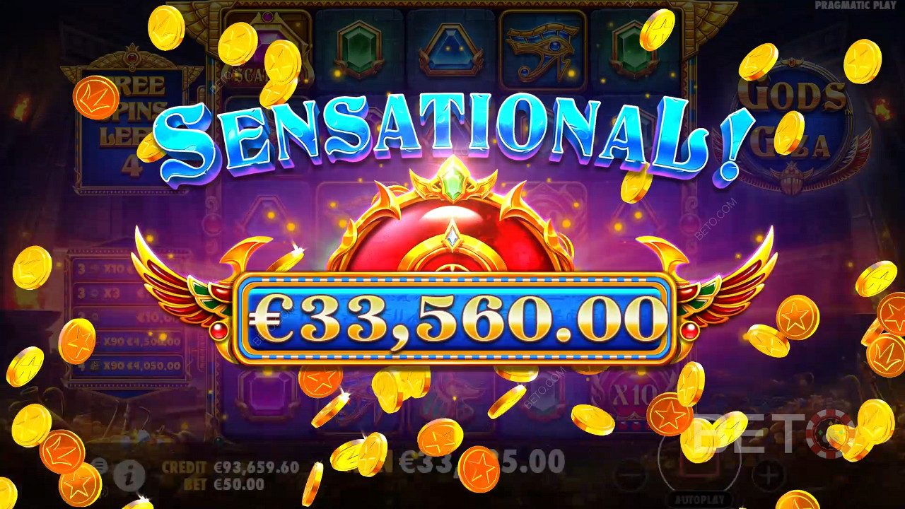 Kiếm được gấp 5.000 lần số tiền đặt cược của bạn trong Máy đánh bạc Gods of Giza!