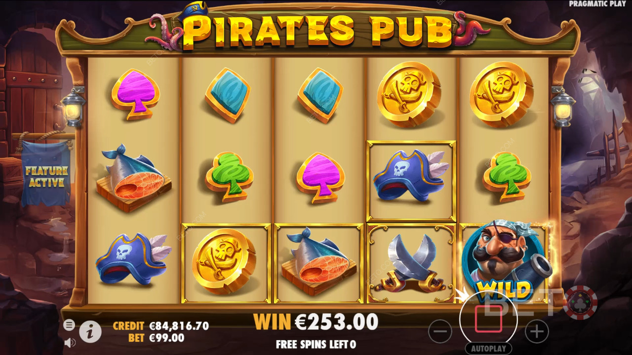 Các tính năng thưởng được giải thích trong Pirates Pub của Pragmatic Play