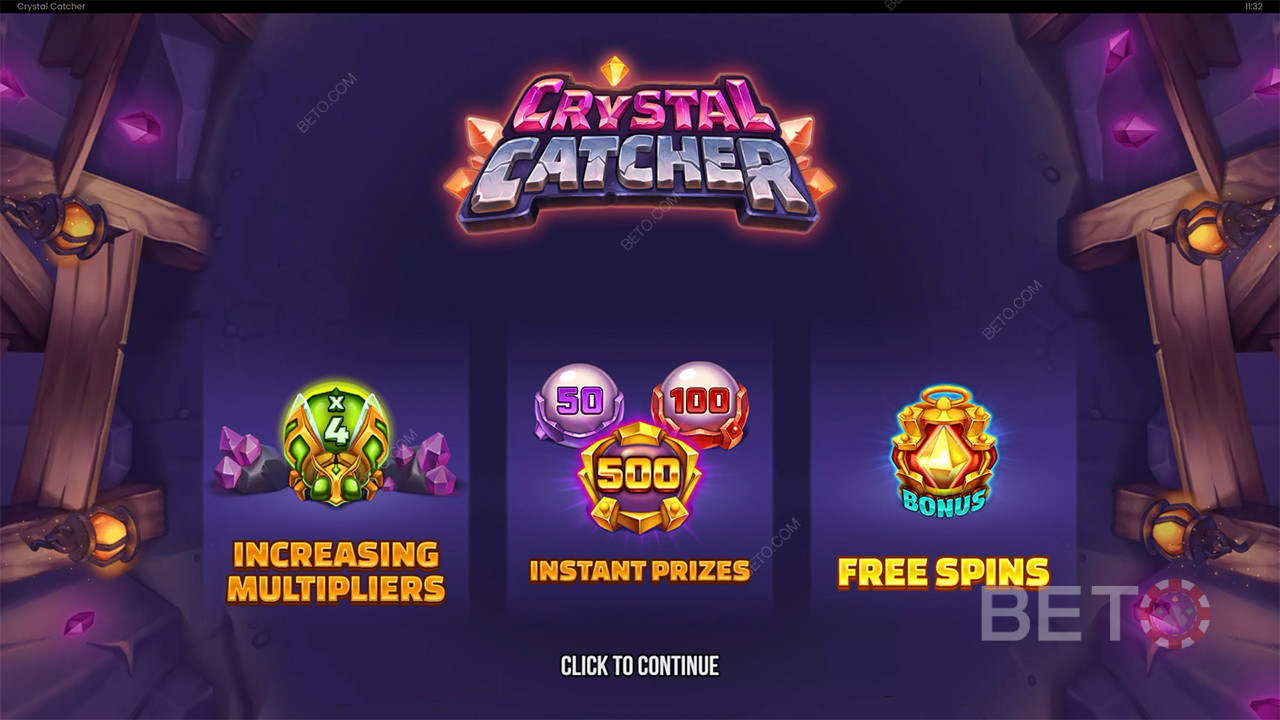 Giải thích các tính năng thưởng trong Crystal Catcher của Push Gaming