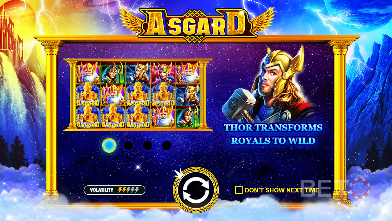 Tận hưởng nhiều tính năng thú vị và phương sai trung bình trong máy đánh bạc Asgard
