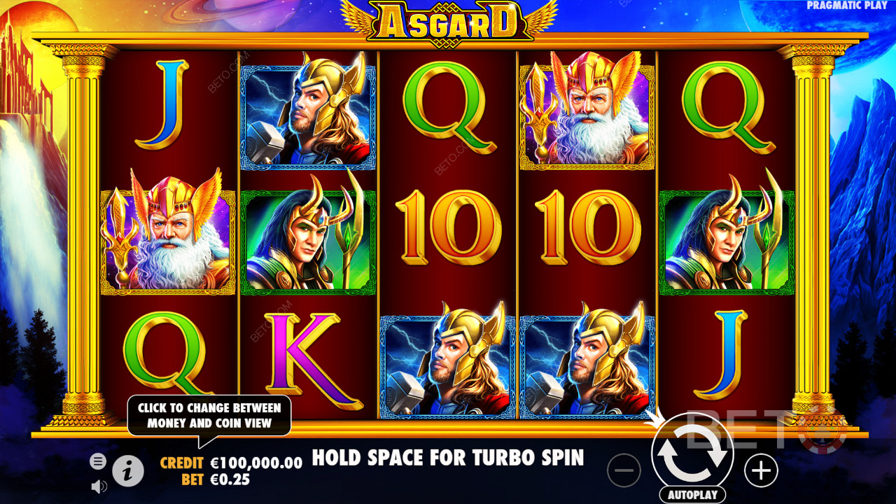 Các vị thần trong máy đánh bạc Asgard trông giống các nhân vật trong các bộ phim nổi tiếng