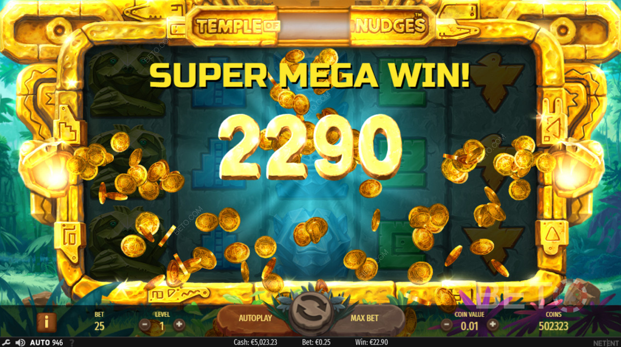 Super Mega Win trong Temple of Nudges