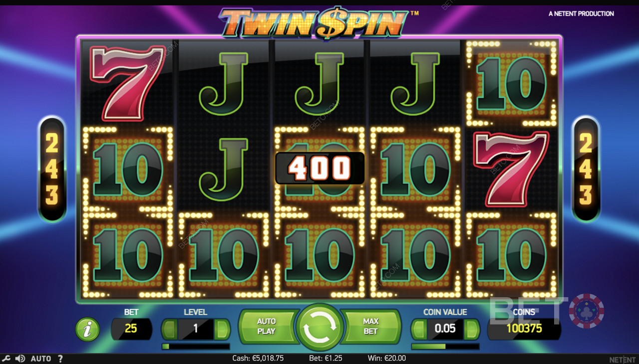 Đánh giải Jackpot trong Twin Spin