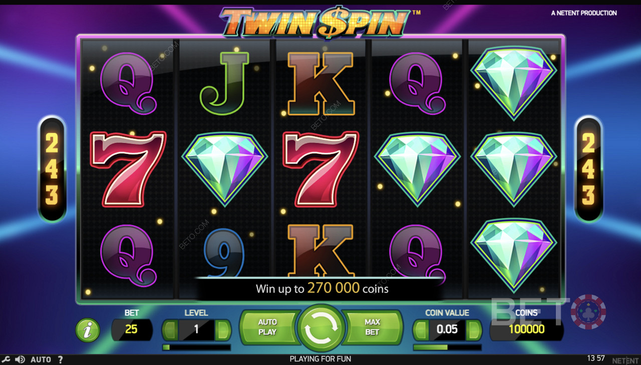 Biểu tượng trả tiền cao hơn trong Twin Spin