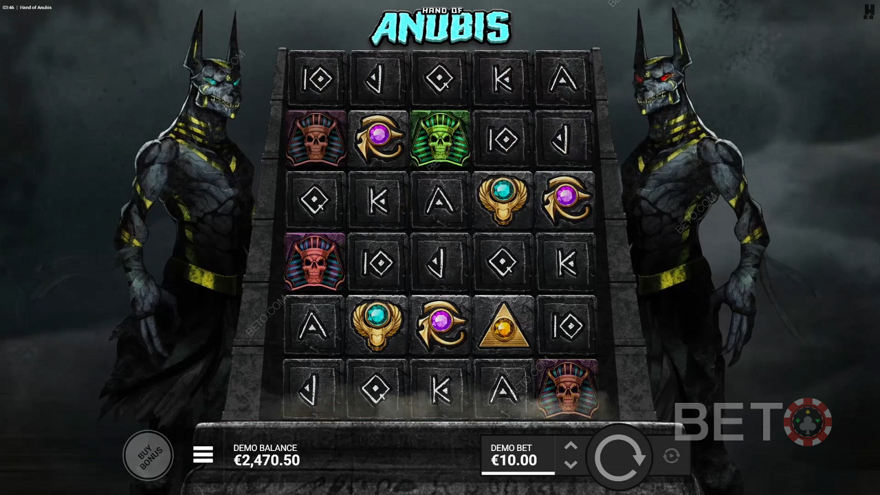 Bố cục lớn hơn giúp giành được nhiều chiến thắng hơn trong slot trực tuyến Hand of Anubis