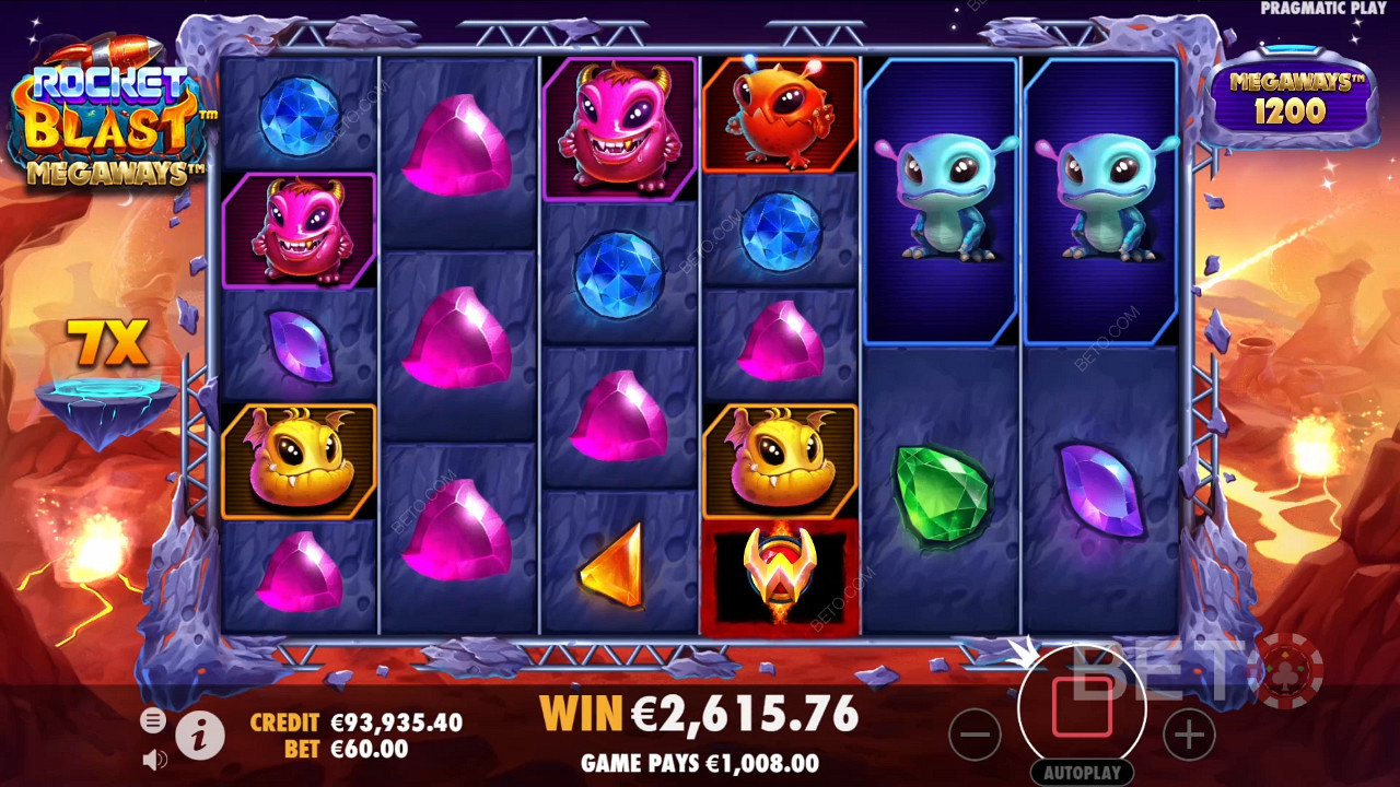 Các tính năng thưởng được giải thích trong Rocket Blast Megaways bởi Pragmatic Play