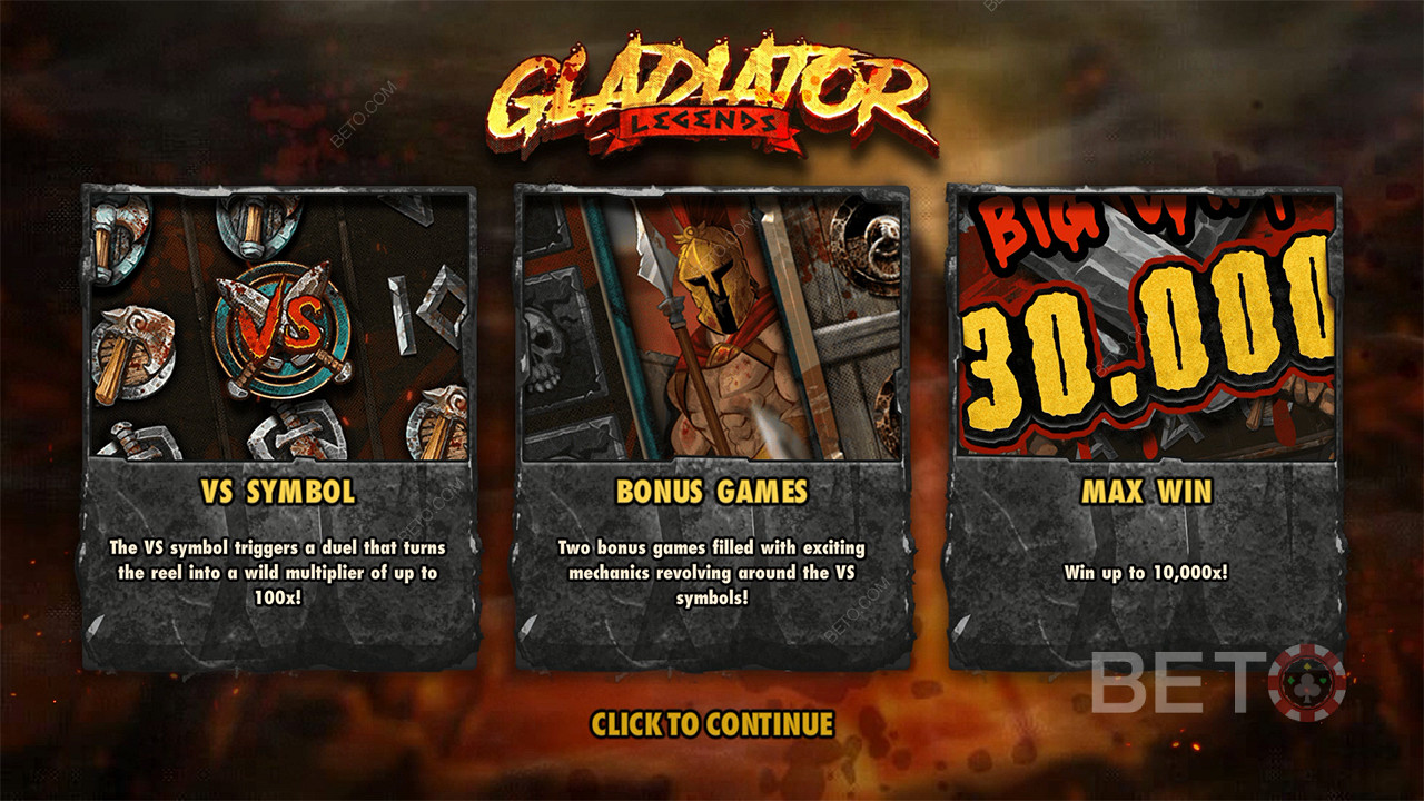Kiếm được tới 10.000 lần tiền cược của bạn trong máy đánh bạc Gladiator Legends