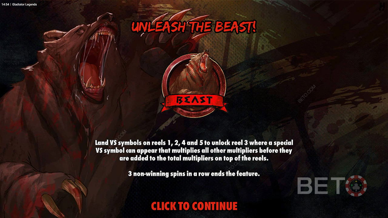 Giành chiến thắng lớn bằng cách đạt được Hệ số nhân trong trò chơi thưởng Unleash the Beast