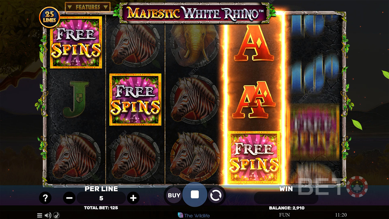 Đánh giá Majestic White Rhino của BETO Slots