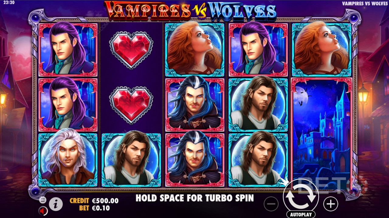 Các biểu tượng trả tiền cao khác nhau trong Vampires vs Wolves