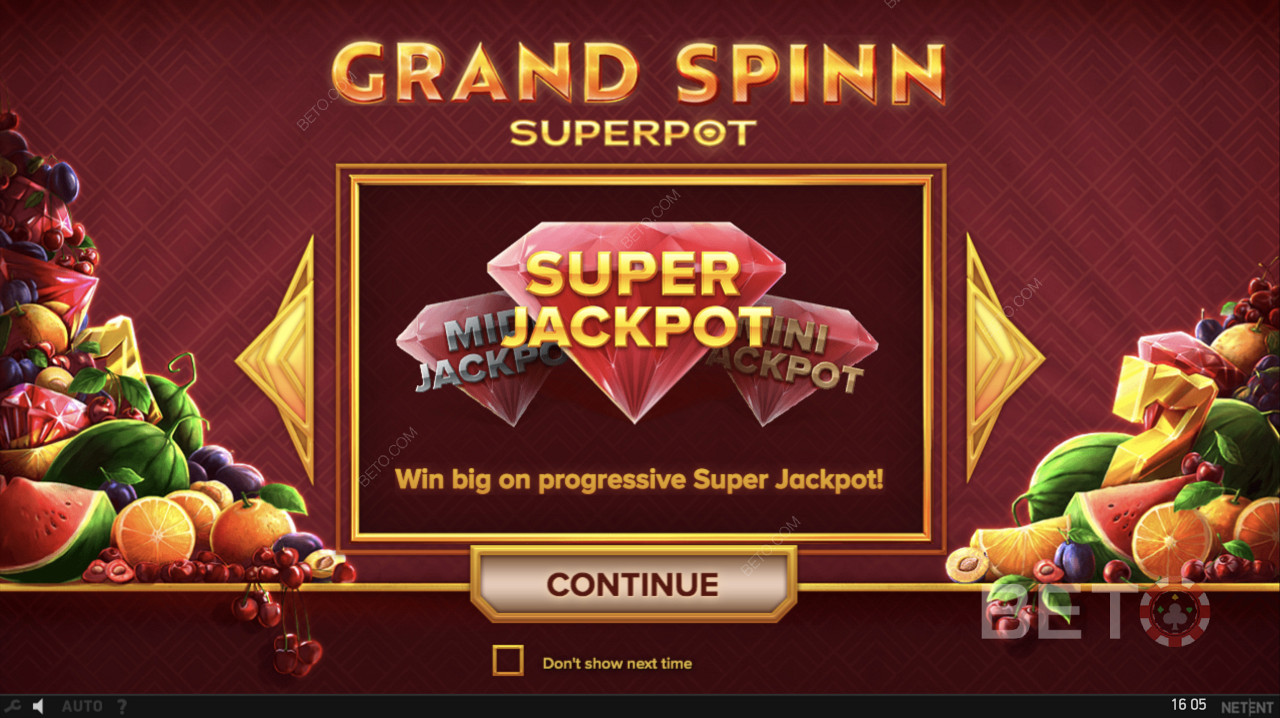 Siêu Jackpot lũy tiến được kích hoạt trong Grand Spinn Superpot
