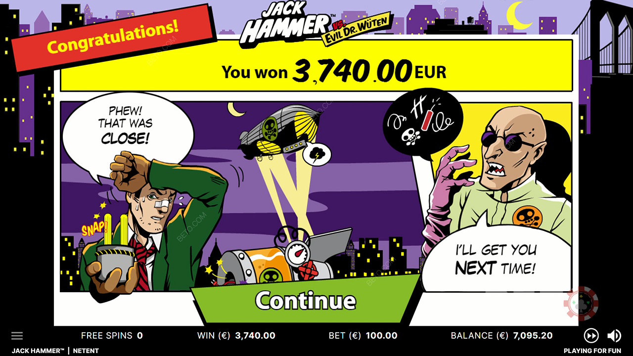Tận hưởng những chiến thắng lớn và một câu chuyện tuyệt vời trong trò chơi slot trực tuyến Jack Hammer