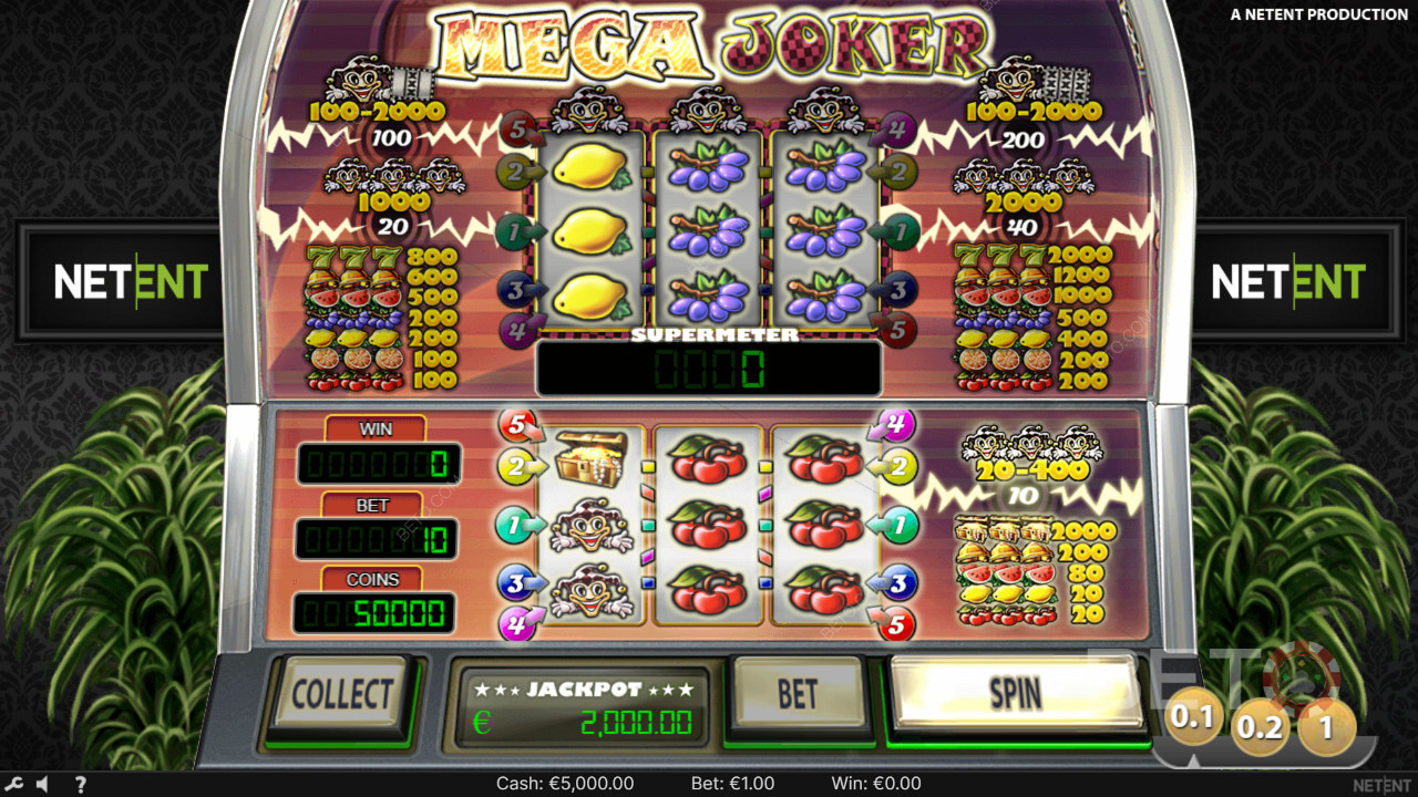 Kiếm được gấp 2.000 lần tiền đặt cược của bạn trong Slot trực tuyến Mega Joker!