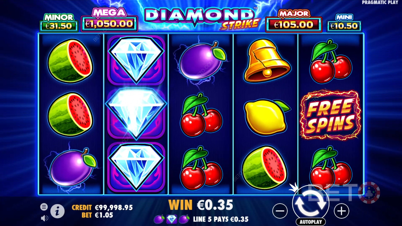 Giải thích về các tính năng thưởng trong Diamond Strike của Pragmatic Play