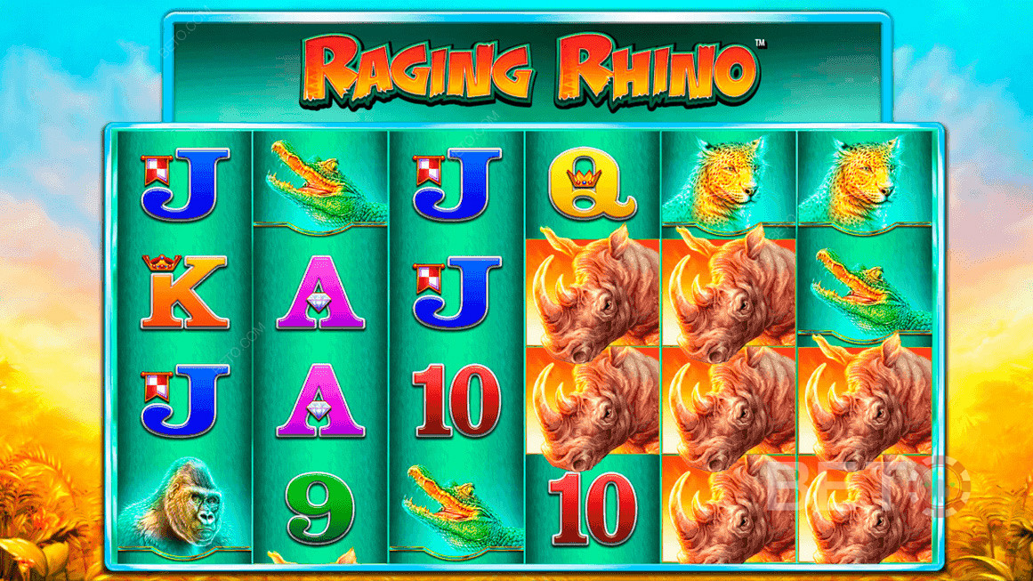 Raging Rhino từ Williams Interac tive ( WMS ) - cung cấp cho bạn tới 46.656 cách để giành chiến thắng!
