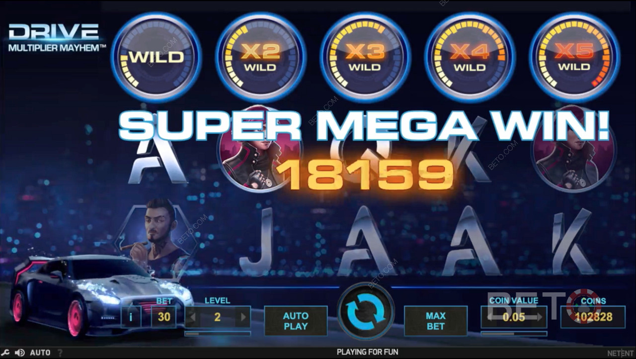 Các tính năng tiền thưởng như Multiplier Wild mang đến cho bạn cơ hội trúng SUPER MEGA WIN