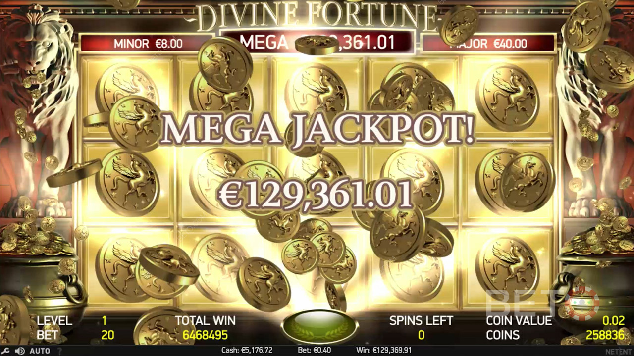 Đánh trúng Mega Jackpot là điểm thu hút chính của Divine Fortune
