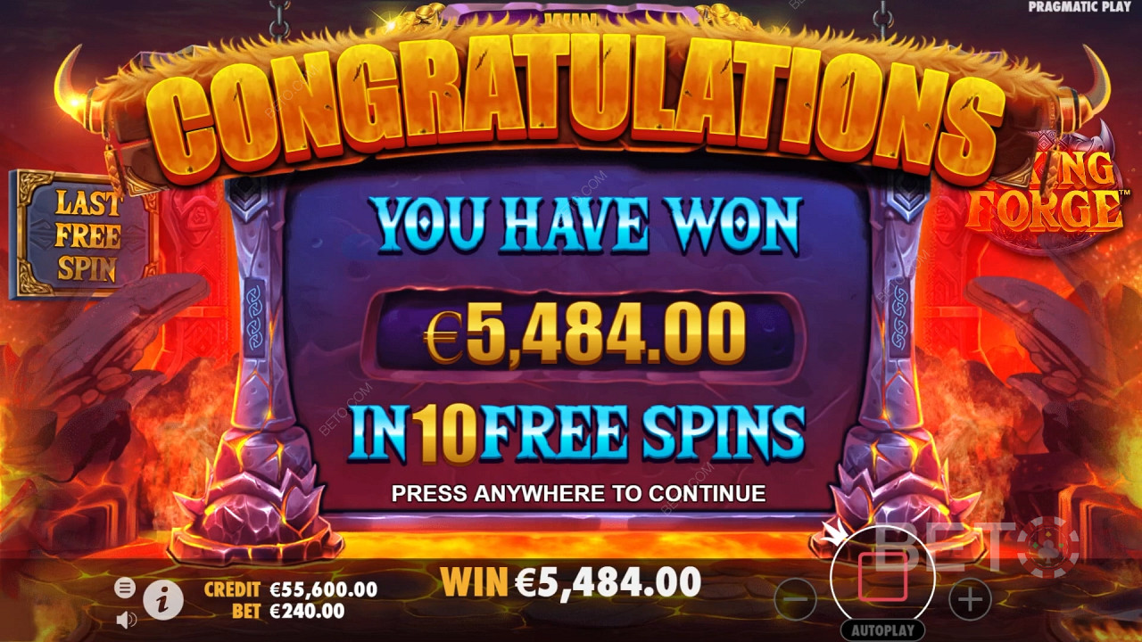 Kiếm được gấp 10.000 lần số tiền đặt cược của bạn trong trò chơi Slot trực tuyến Viking Forge!