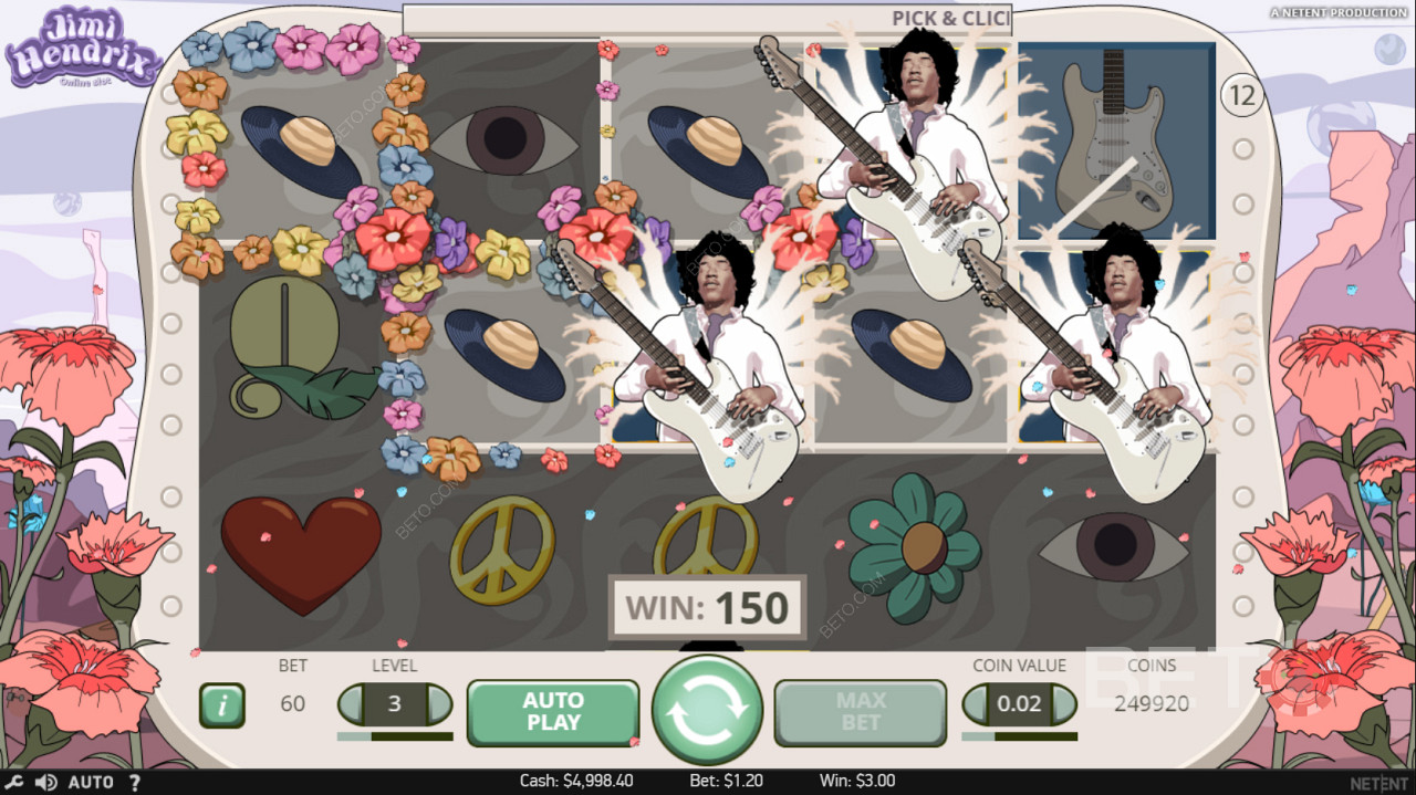 Ba phân tán trong Máy đánh bạc Jimi Hendrix
