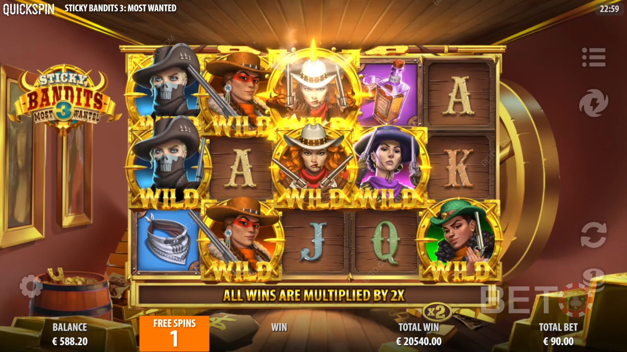 Đánh giá Sticky Bandits 3 Most Wanted của BETO Slots