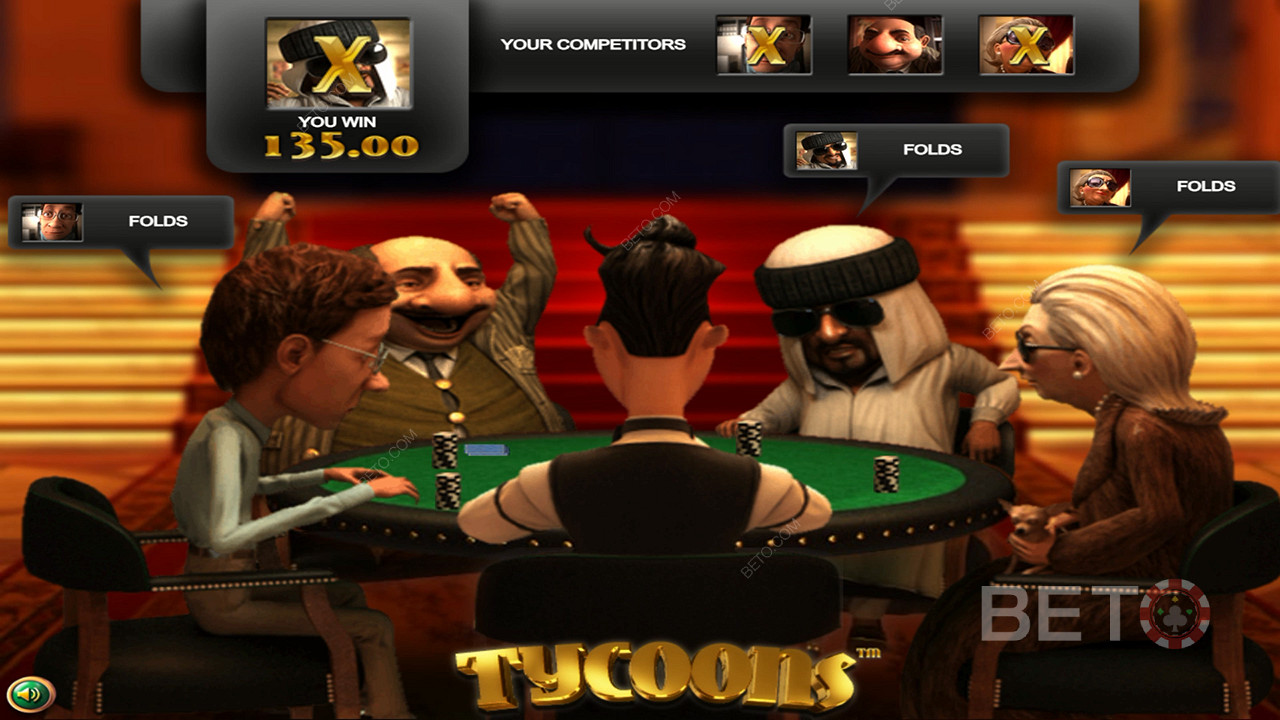Các nhân vật sẽ chơi một ván bài poker và bạn có thể dự đoán người chiến thắng sẽ thắng lớn