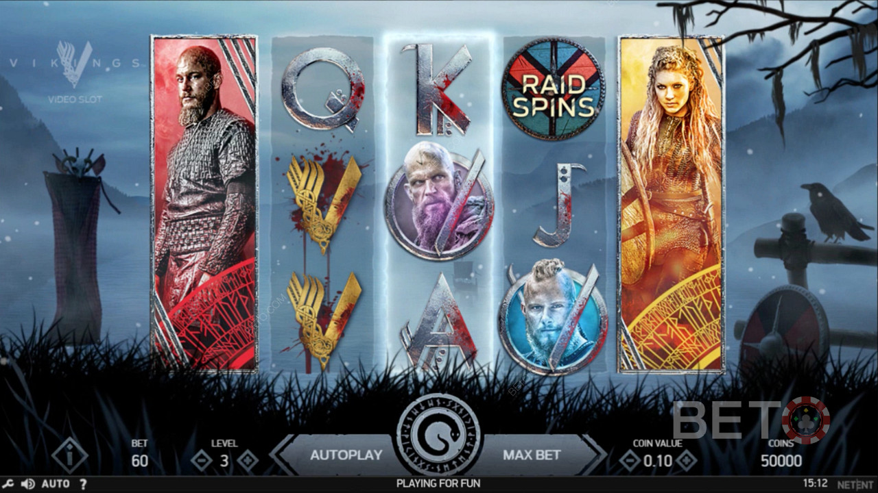 Các biểu tượng Viking xếp chồng lên nhau hoàn toàn trong Slot Video của người Viking