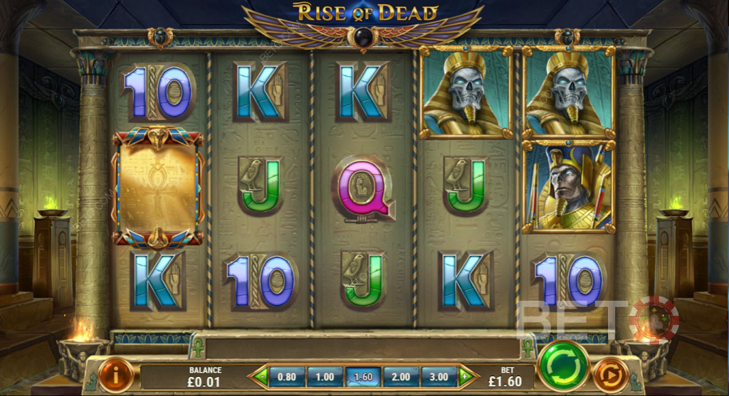 Rise of Dead - Một trò chơi đánh xèng không tiến bộ, có tính năng phân tán, hoang dã, trò chơi thưởng và vòng quay miễn phí.