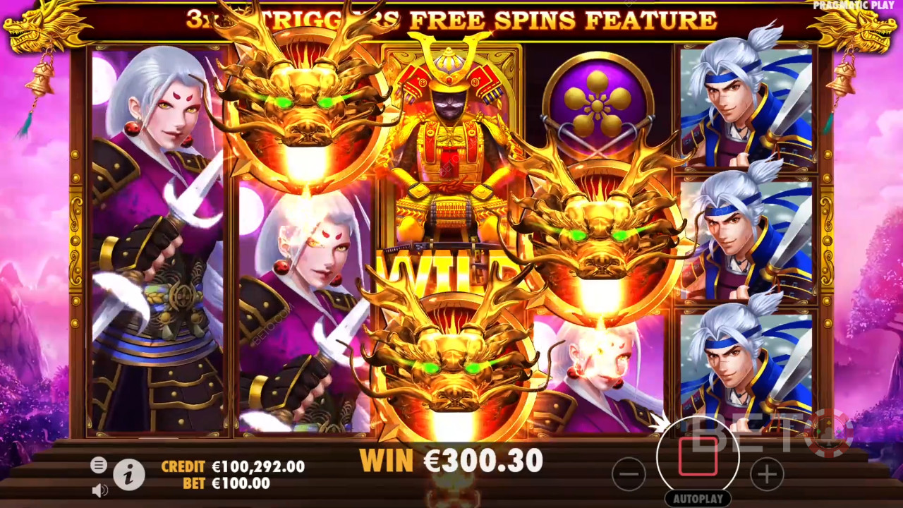 Thắng 1.000 lần tiền cược của bạn trong trò chơi đánh bạc trực tuyến Rise of Samurai!