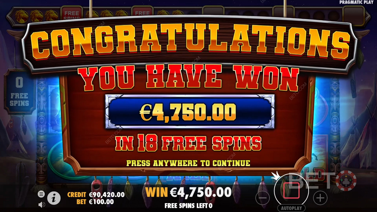 Kiếm được gấp 5.000 lần số tiền đặt cược của bạn trong trò chơi Slot Mustang Trail trực tuyến!
