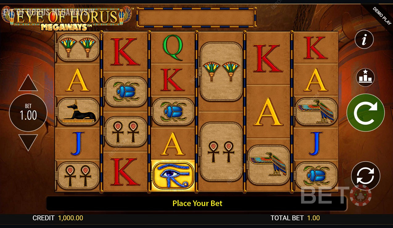 Có tổng cộng 15.625 cách chiến thắng trong Slot trực tuyến Eye of Horus Megaways