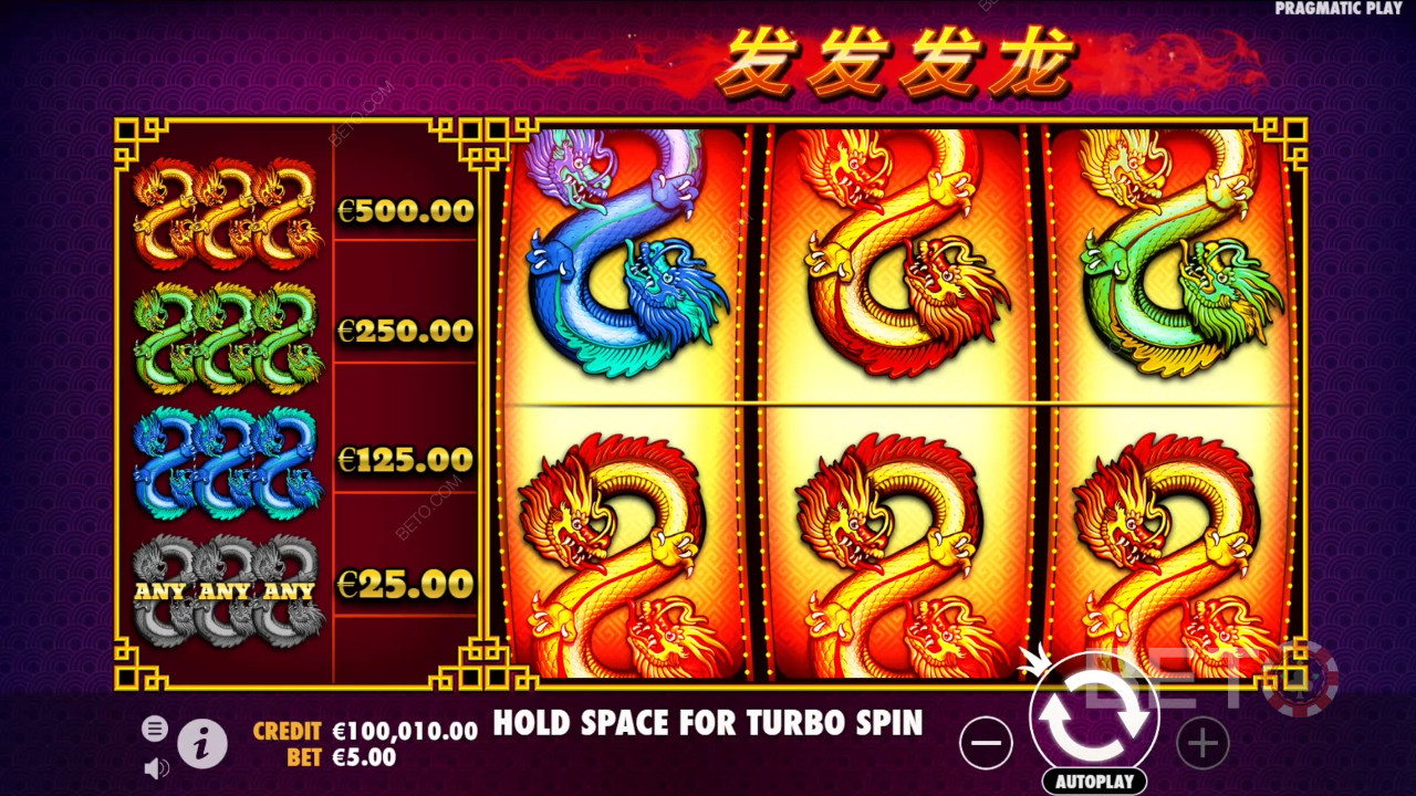 Thắng 100 lần tiền cược của bạn trong trò chơi 888 Dragons Slot!