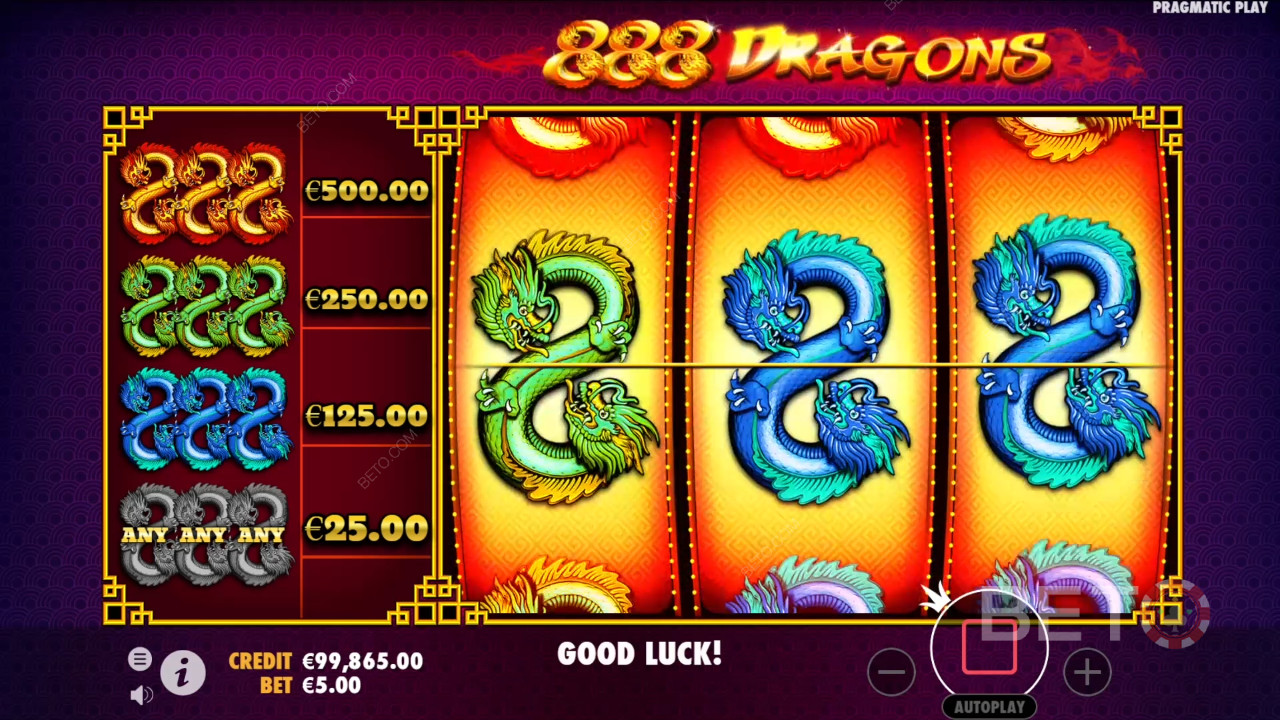 Cách chơi 888 Dragons của Pragmatic Play