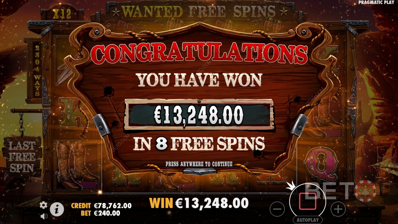 Kiếm được gấp 10.000 lần số tiền đặt cược của bạn trong Slot video The Wild Gang!