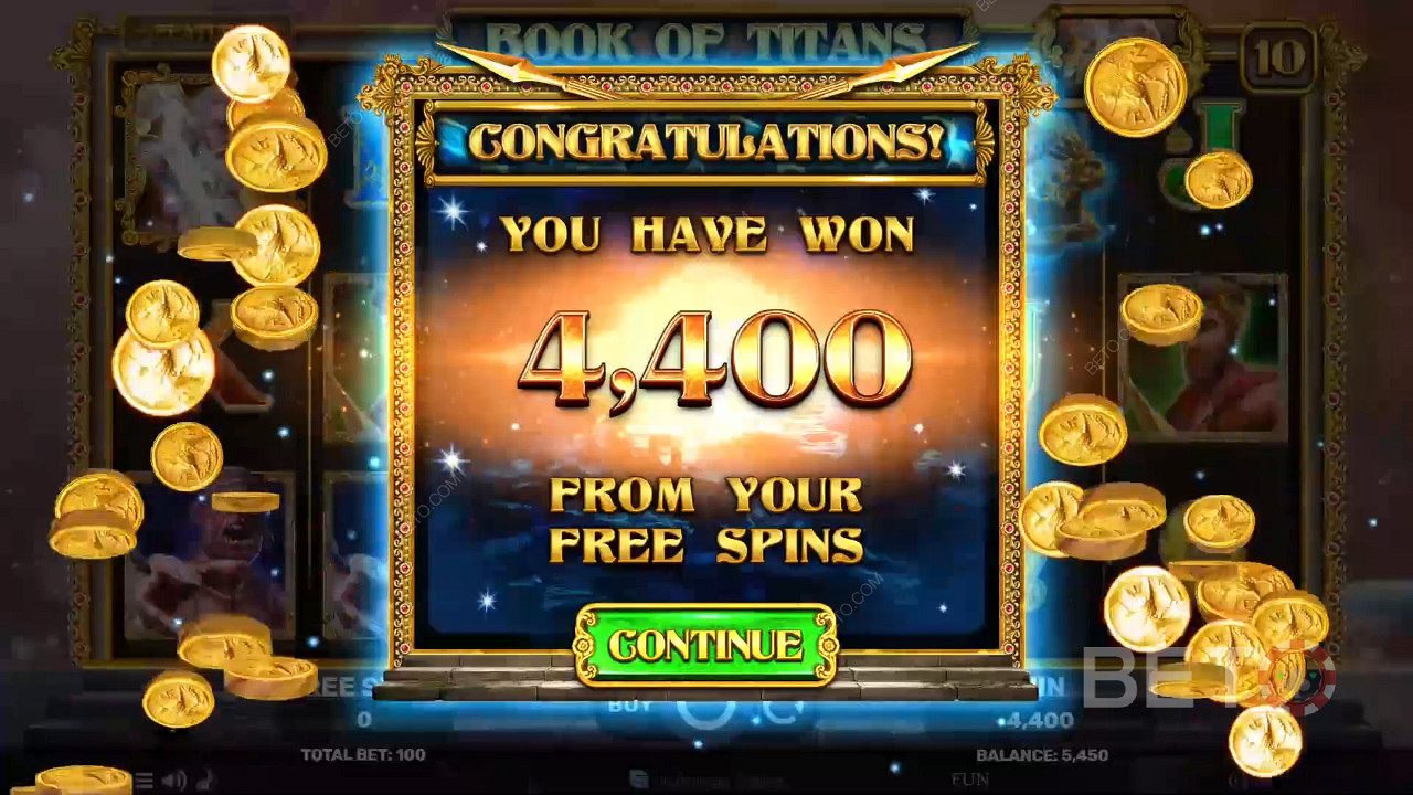Kiếm được 1000 tiền cược của bạn trong trò chơi Book of Titans trực tuyến!
